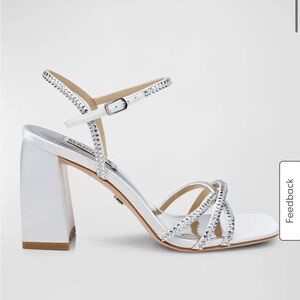 EUC Badgley Mischka Brixley Strass Ankle-Strap Sandals size 7.5